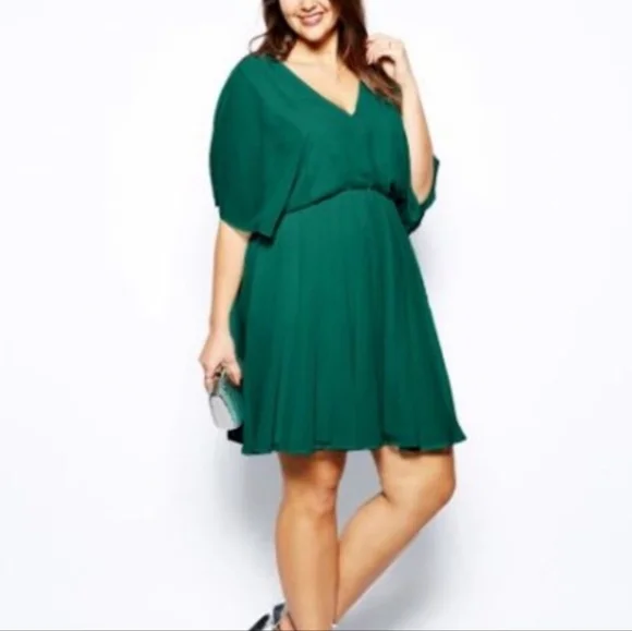 ASOS Curve | Dresses | Asos Curve Bell Sleeve Dress Teal Color | Poshmark